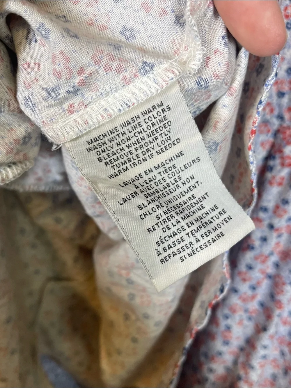 Denim&Supply Womens Small Floral Red White Blue Pocket Romper Adjustable Straps